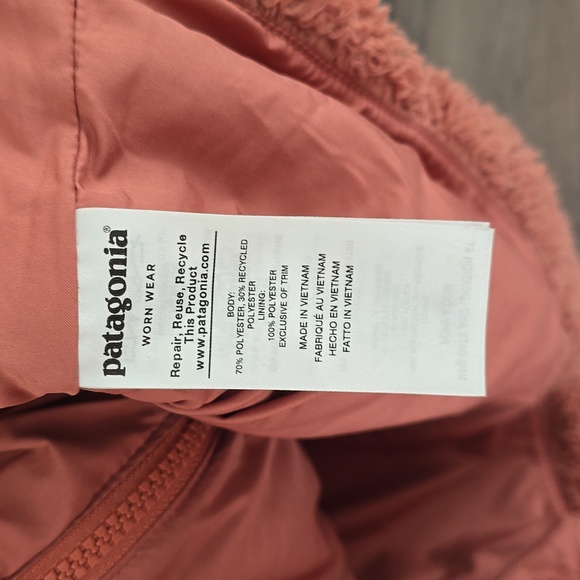 Patagonia Vest Womens M Los Gatos Fleece Deep Pile Faux Fur Full Zip Logo - Picture 9 of 12